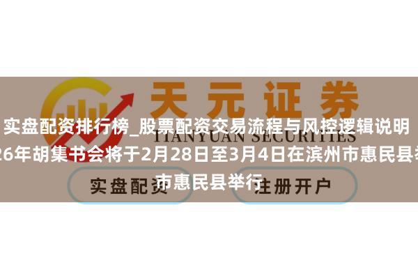 实盘配资排行榜_股票配资交易流程与风控逻辑说明 2026年胡集书会将于2月28日至3月4日在滨州市惠民县举行